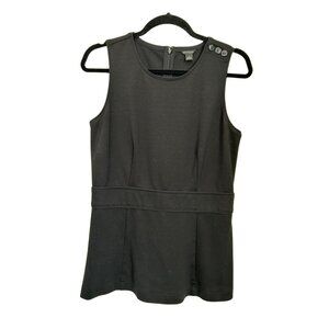 Ann Taylor Sleeveless Peplum Work Top/Dress, S, Black